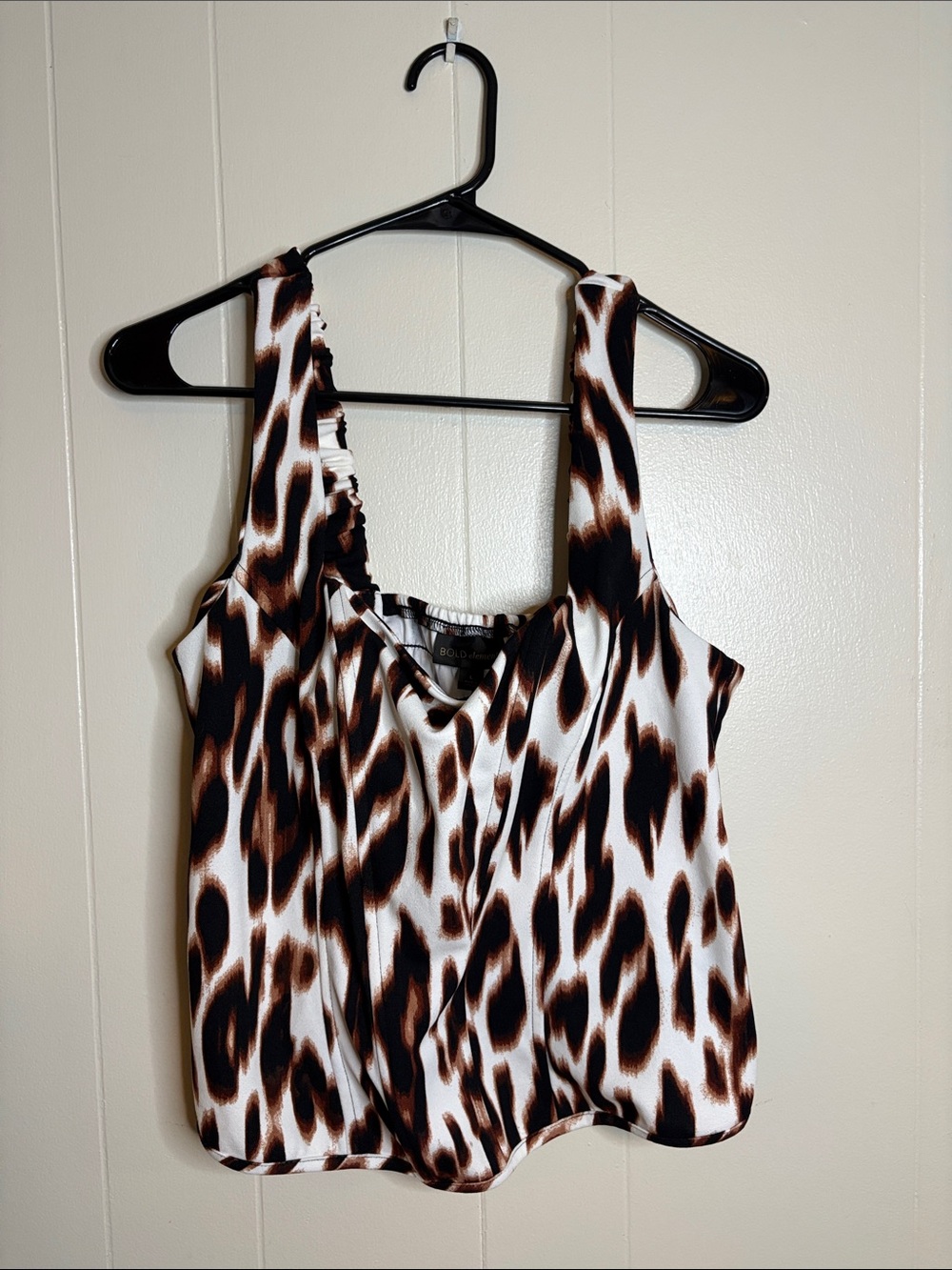 BOLD elements Brown & Black Animal-Print Satin Tank